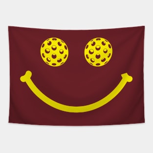 Smiley Face Pickleball Eyes Shirt Tapestry