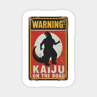 Kaiju Godzilla Warning sign Magnet