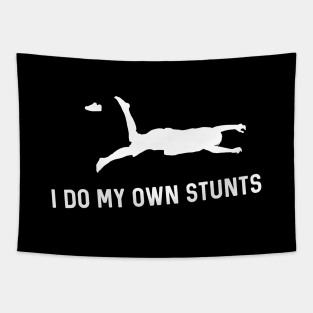 I Do My Own Stunts Track & Field Funny Runner Tapestry