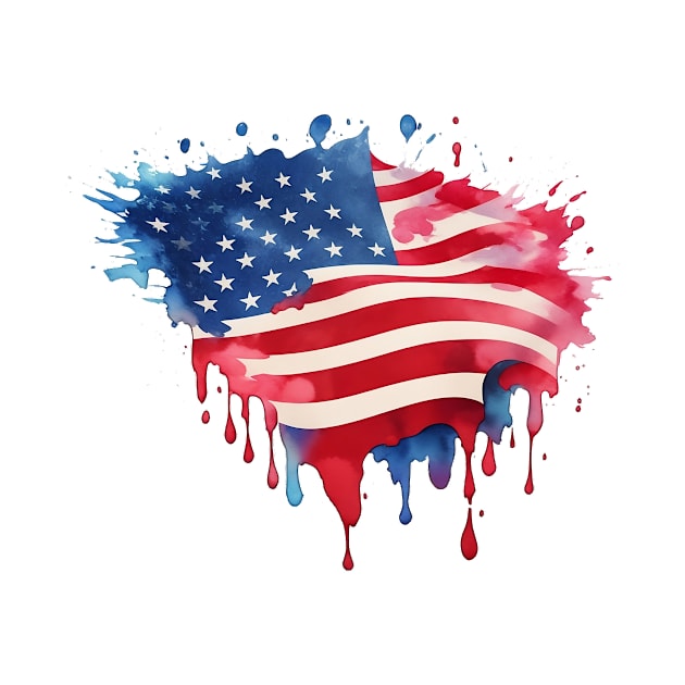 ink splatter, United States Flag by Flowers&Butterflies 