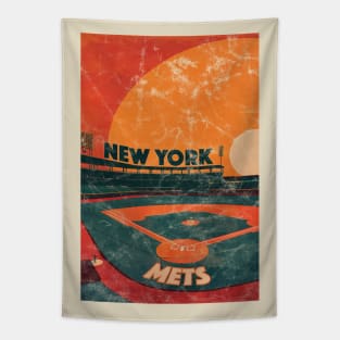 Midcentury New York Mets Stadium Tapestry