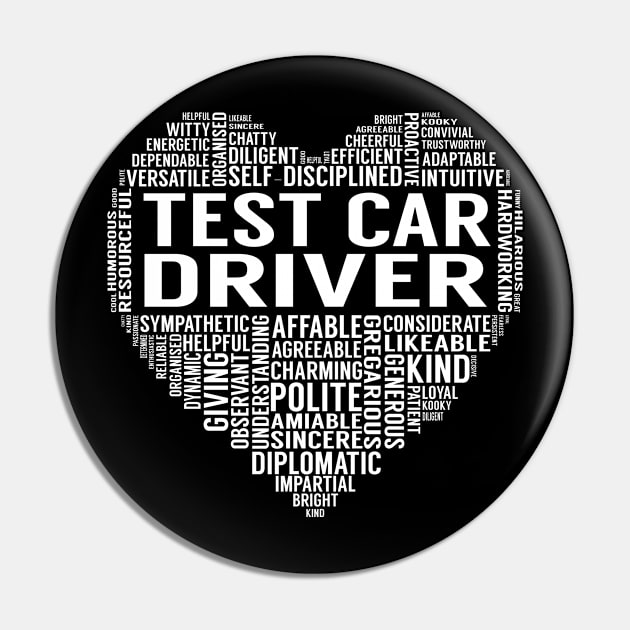 Test Car Driver Heart Pin by LotusTee