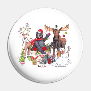 Woodland Critter Christmas Gathering Pin