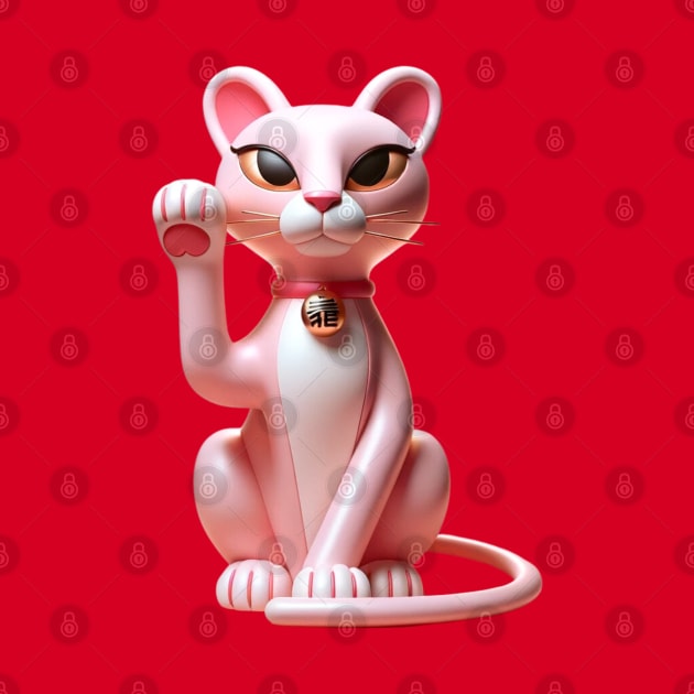 Pink Panther Maneki Neko by Tiger Mountain Design Co.