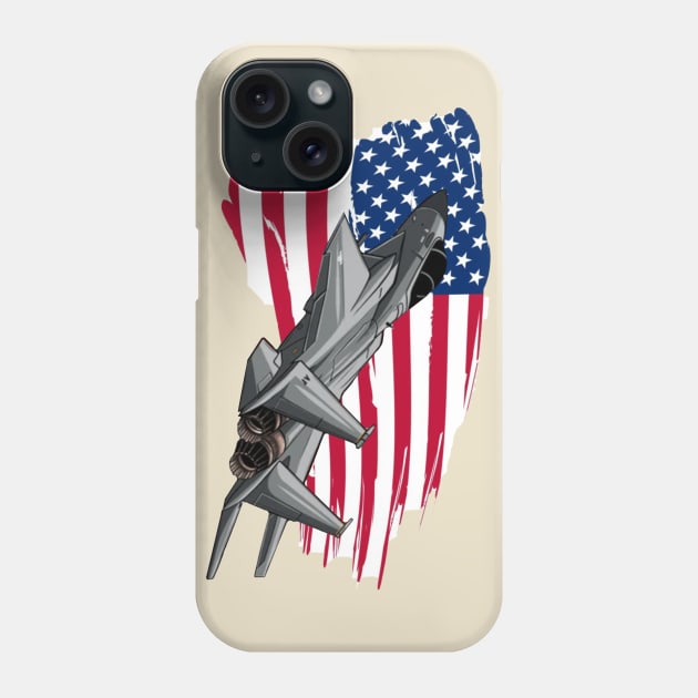 American Flag Usa Airplane Jet Phone Case by Cika Ciki