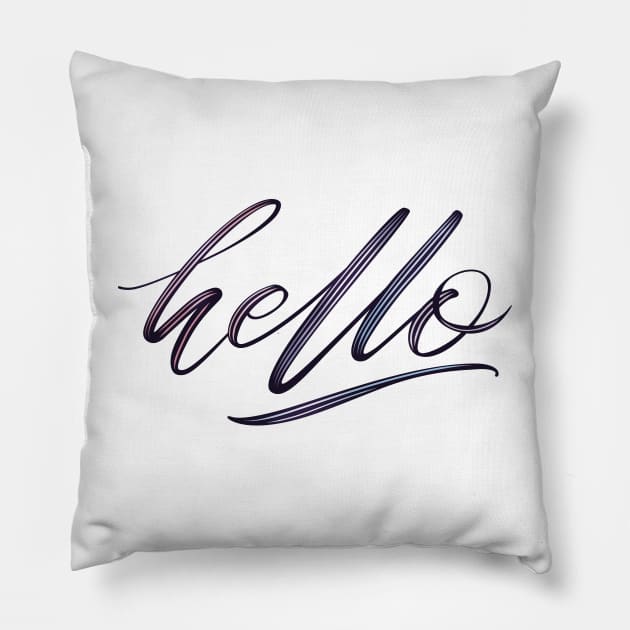 Hello in vintage engraving Pillow by Creatum