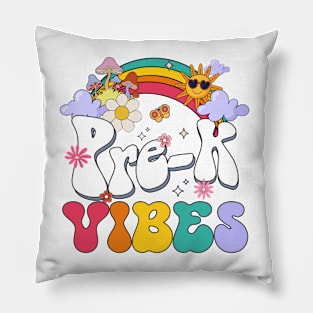 Pre-K Vibes - Pre Kindergarten Team Retro 1st Day of School Pillow