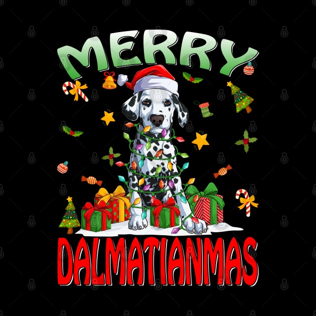 Merry Dalmatianmas Dalmatian Ugly Christmas Sweater Dogs T-Shirt by intelus