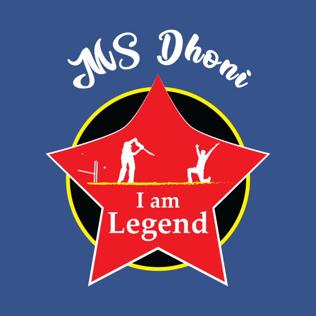 MS Dhoni - I am Legend T-shirt by VectorPB