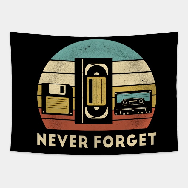 Never Forget - Funny Retro Gift Tapestry by clickbong12