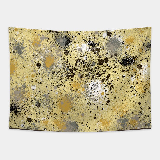 Pocket - Ink Dust Splatter Yellow Tapestry by ninoladesign