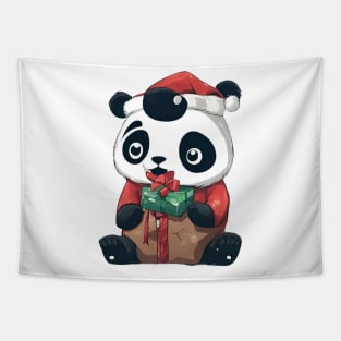 cute panda santa christmas Tapestry