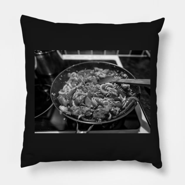 Healthy and nutritious pasta dinner Pillow by yackers1