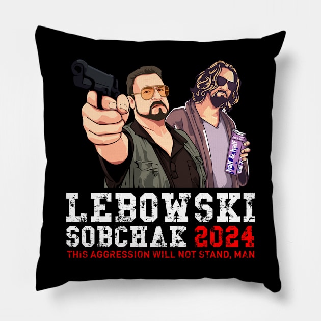 Lebowski Sobchak For President 24 Pillow by MIKOLTN