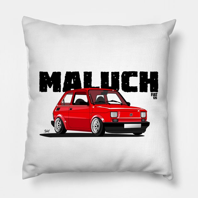 FIAT 126 MALUCH Pillow by shketdesign