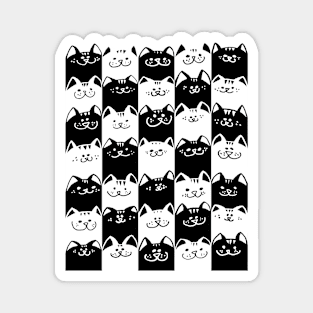 Black Cats, White Cats Magnet