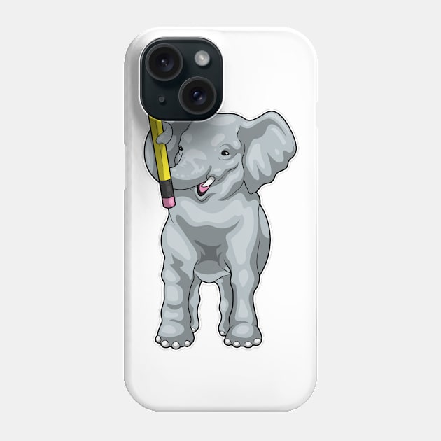 Elephant Pupil Pencil School Phone Case by Markus Schnabel