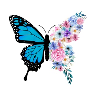 butterfly and flowers T-Shirt