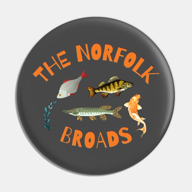 Norfolk Broads Fishing Pin by MyriadNorfolk