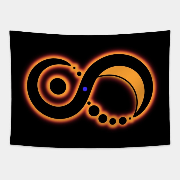 Solaris Moebius Orange / Rot (Logo klein) Tapestry by Slava Jermakov