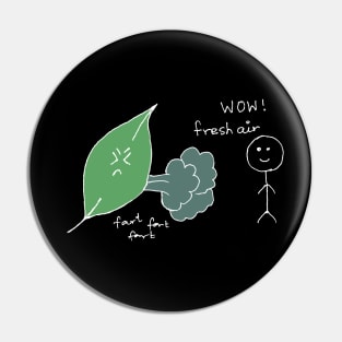 Funny biology joke on leaves fart fresh air Pin