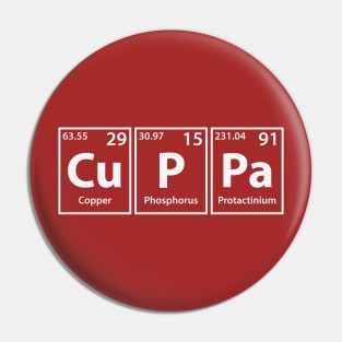 Cuppa (Cu-P-Pa) Periodic Elements Spelling Pin