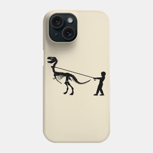 Fossil dinosaur and little boy Phone Case by Collagedream