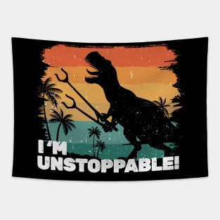 Im Unstoppable t-rex retro silhouette Grabbers Tapestry