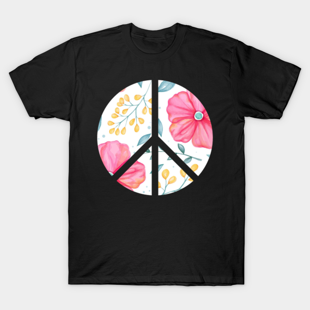 Peace Sign Flower Power Hippie Costume 60s 70s - Retro - T-Shirt