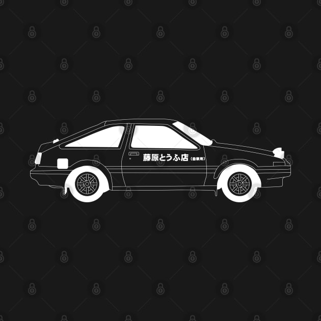 AE86 Takumi White Outline by kindacoolbutnotreally