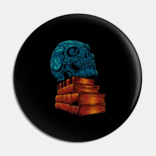 Skulls on books - Dark Academia Pin