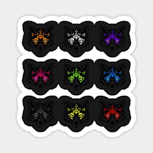 Foxes Sticker Set of Nine Magnet