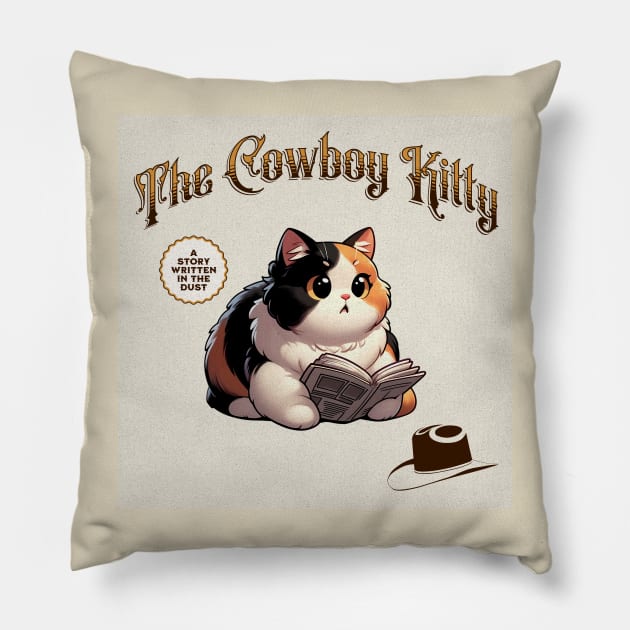 The Cowboy Kitty Pillow by Jennifer Stephens