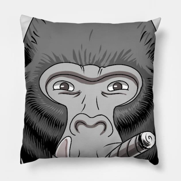 SMILING GORILLA Pillow by pnoid