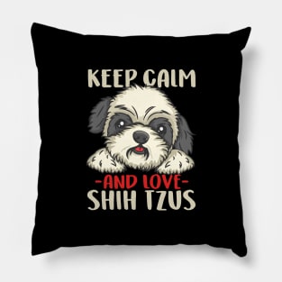 Owned By A Chinese Shih Tzu print for Dog Lovers Pillow