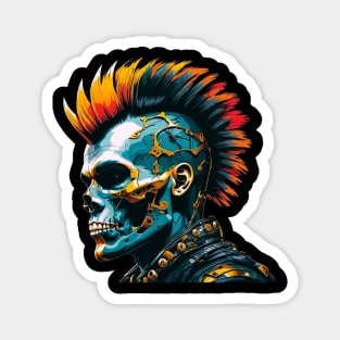 A skull with a mohawk. Magnet