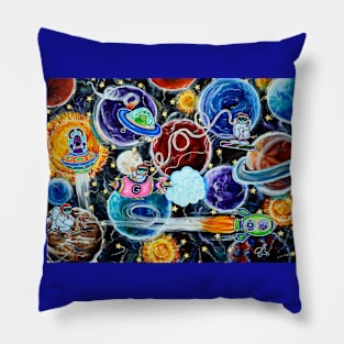 Milky Way Space Camp Fun Planets Astronauts Aliens Children Kids Galaxy Universe Pillow