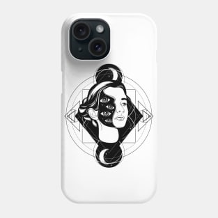 White and Grey Gothic Girl Phone Case