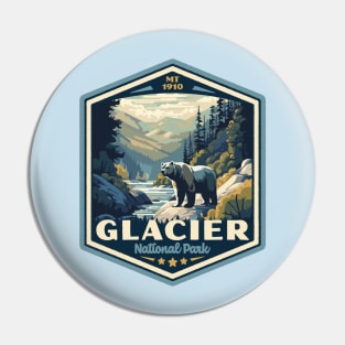 Glacier National Park Vintage WPA Style National Parks Art Pin