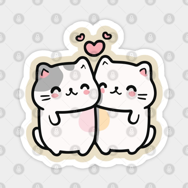 Cute Cat Couple Friend (2) - Best Friends - Sticker