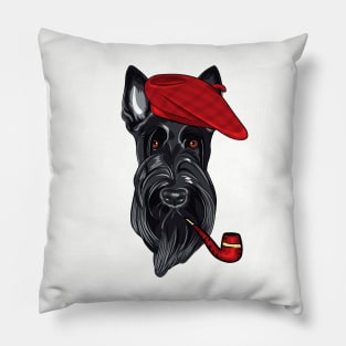 Hipster dog Scottish Terrier Pillow