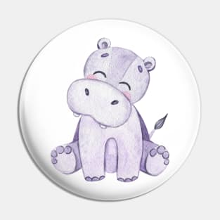 Cute hippopotamus Pin