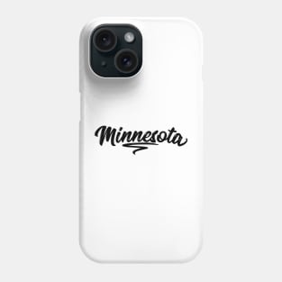 Black Minnesota Retro Text Phone Case