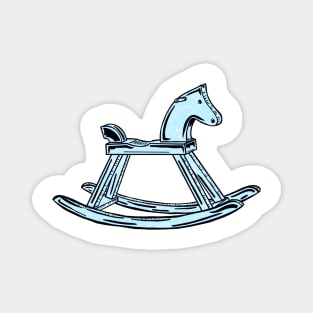 Blue Rocking Horse Magnet