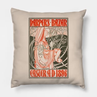 Harper's Bazar Easter Cover 1896 Pillow