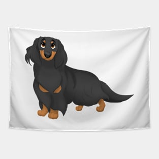 Black & Tan Longhaired Dachshund Dog Tapestry