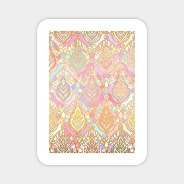 Rosy Opalescent Art Deco Pattern Magnet by micklyn