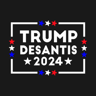 Trump Desantis 2024 - President Election 24 - Republican Conservative - Ron Desantis Donald Trump - American - Stars T-Shirt