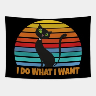 Vintage Black Cat Lover Tapestry