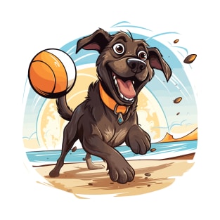 Dog playing beach volleyball T-Shirt